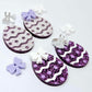 30mm purple glitter acrylic Easter egg dangle blanks with engraved pattern and paint fill