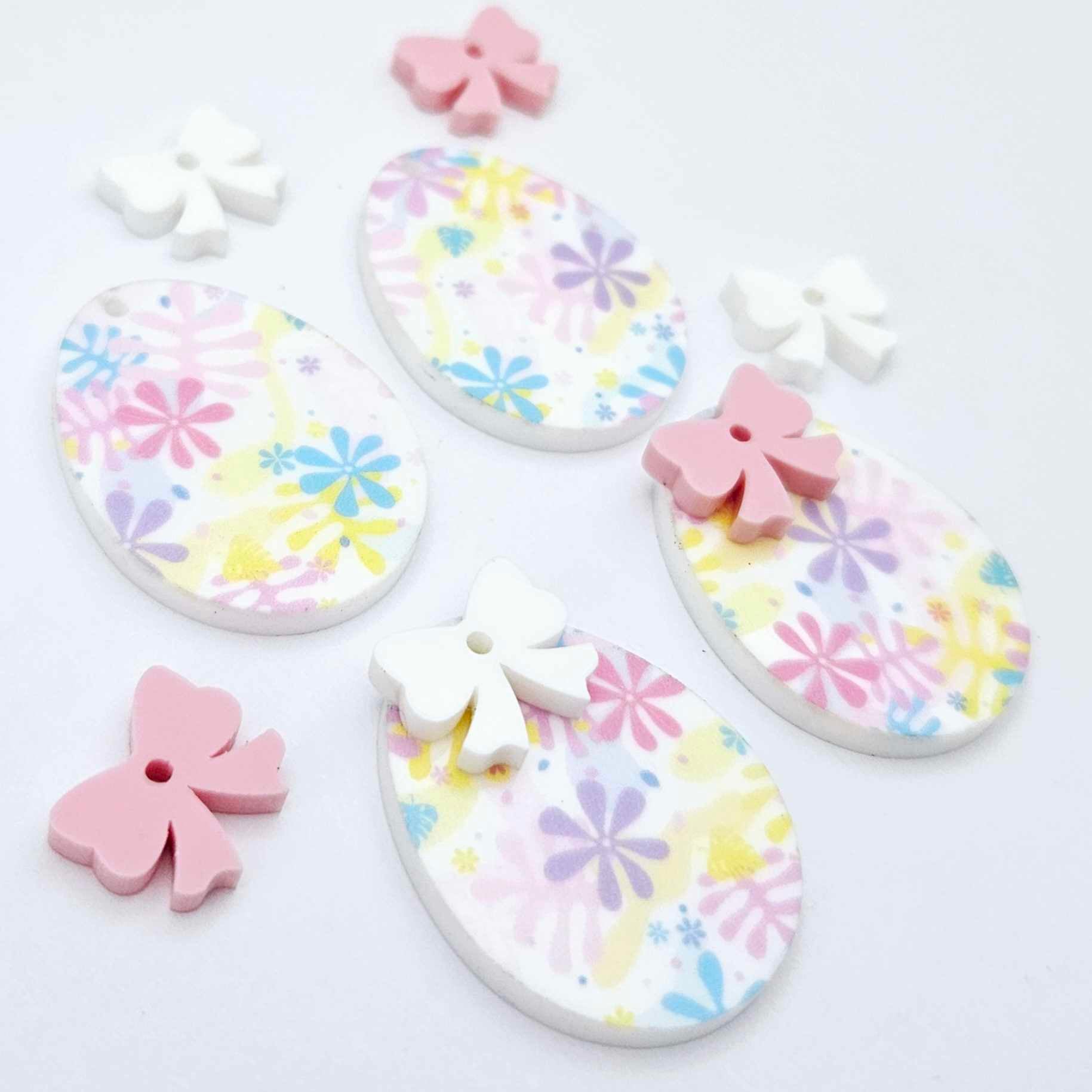 30mm Pastel Pop UV printed acrylic Easter Eggs DIY earring blanks