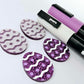 30mm purple glitter acrylic Easter egg dangle blanks with engraved pattern and paint fill