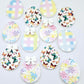 30mm Pastel Pop Pastel Gingham and Butterfly UV printed acrylic Easter Eggs DIY earring blanks