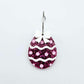 30mm hot pink glitter acrylic Easter egg dangle blanks with engraved pattern and paint fill