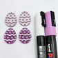 30mm purple glitter acrylic Easter egg dangle blanks with engraved pattern and paint fill