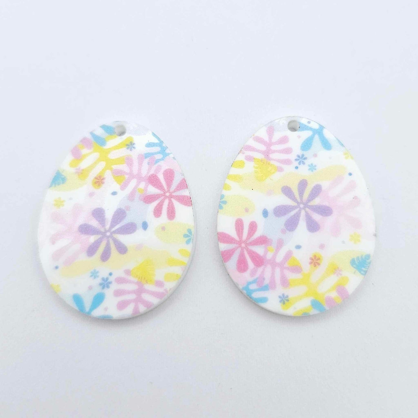 30mm Pastel Pop UV printed acrylic Easter Eggs DIY earring blanks