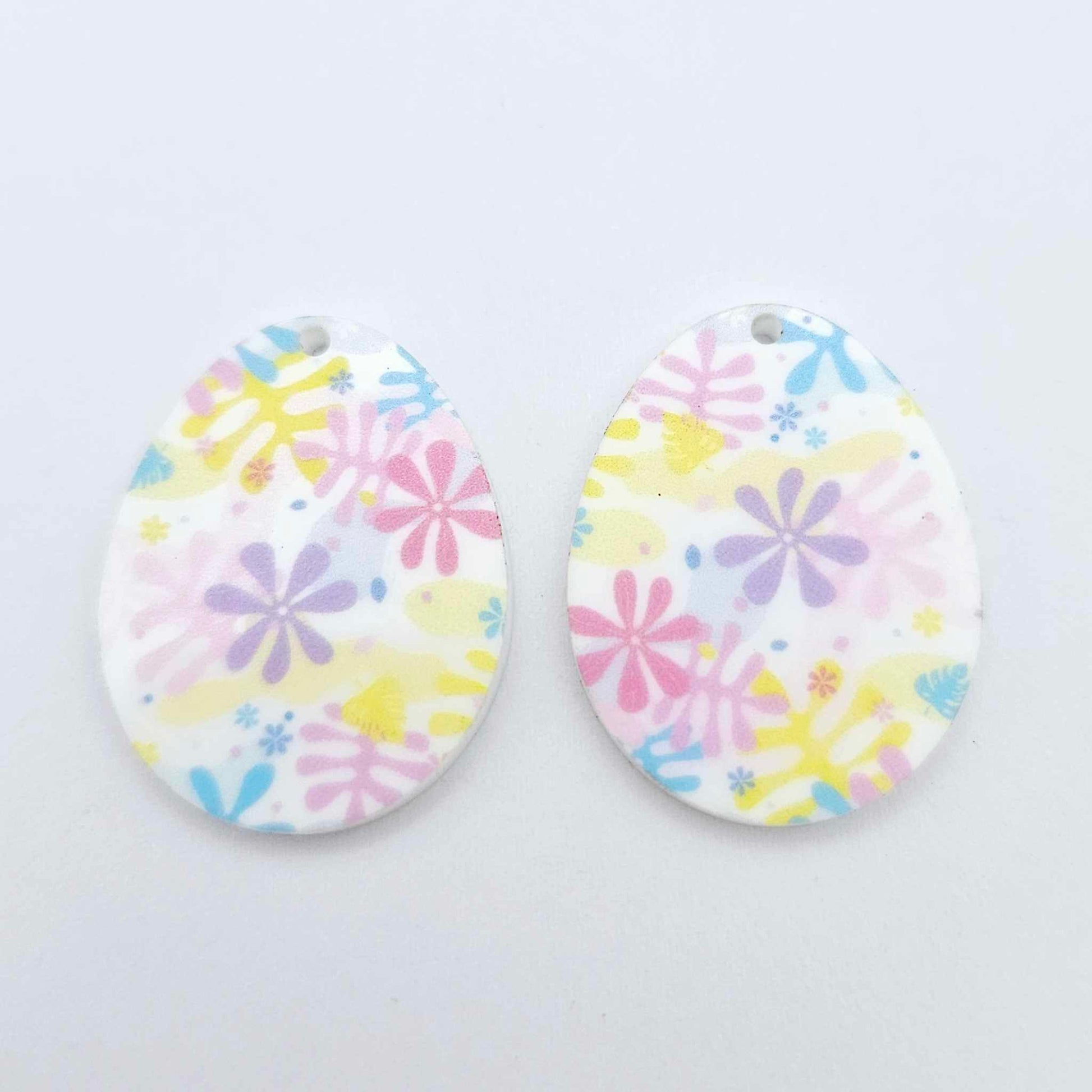 30mm Pastel Pop UV printed acrylic Easter Eggs DIY earring blanks