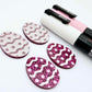 30mm hot pink glitter acrylic Easter egg dangle blanks with engraved pattern and paint fill