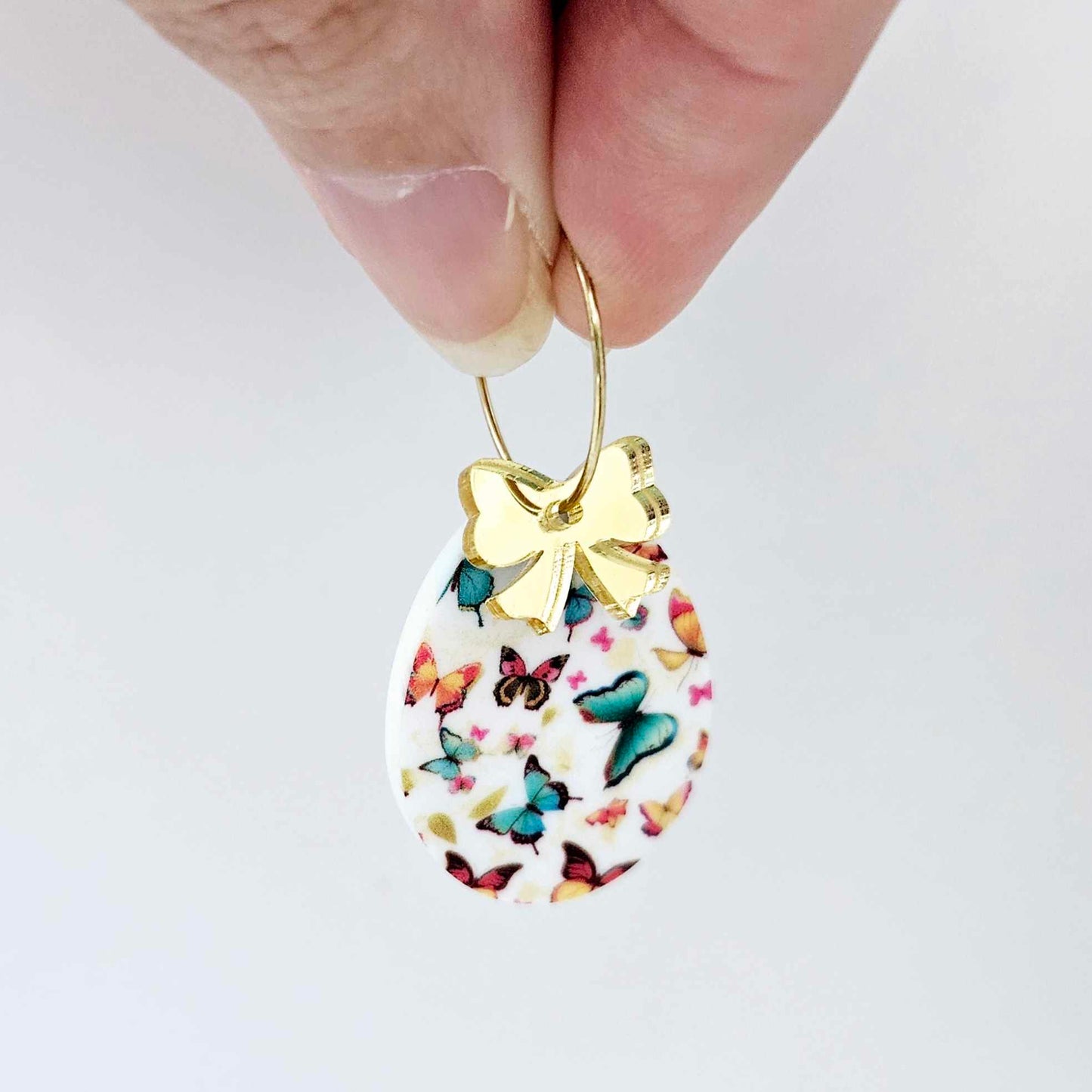 30mm butterfly UV printed acrylic Easter Eggs DIY earring blanks