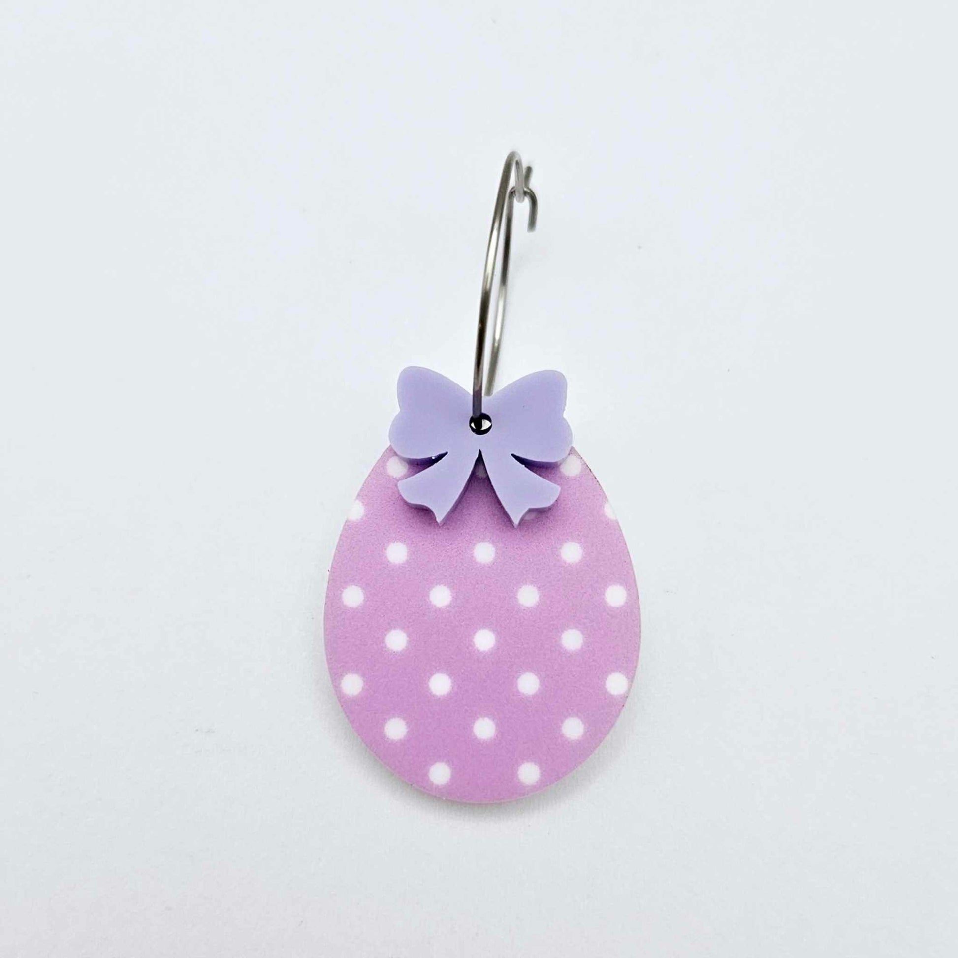 30mm pastel pink purple blue green yellow polka dot UV printed acrylic Easter Eggs mixed pack DIY earring blanks