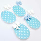30mm pastel pink purple blue green yellow polka dot UV printed acrylic Easter Eggs mixed pack DIY earring blanks