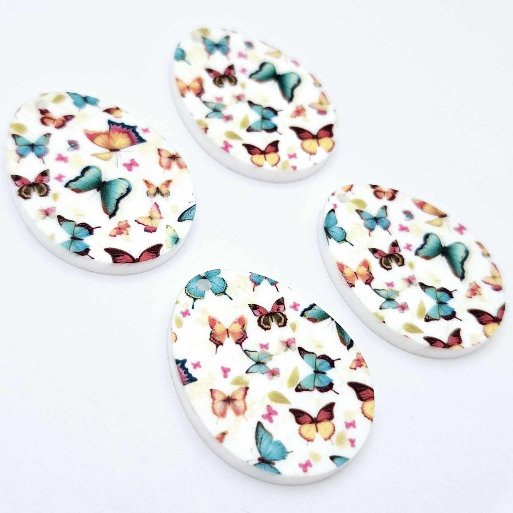 30mm butterfly UV printed acrylic Easter Eggs DIY earring blanks