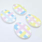 30mm Pastel Gingham UV printed acrylic Easter Eggs DIY earring blanks