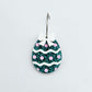 30mm teal glitter acrylic Easter egg dangle blanks with engraved pattern and paint fill