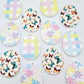 30mm Pastel Pop Pastel Gingham and Butterfly UV printed acrylic Easter Eggs DIY earring blanks