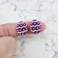 16mm purple glitter acrylic Easter egg stud blanks with engraved pattern and paint fill