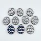 16mm holographic blue glitter acrylic Easter egg stud blanks with engraved pattern and paint fill