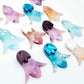 28mm mixed petal acrylic nodding flower dangle blanks shown on their own and with marble leaf cap pieces