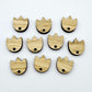 12mm oak veneer wood tulip shape earring blanks toppers shown on their own