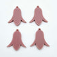 28mm dusty rose acrylic nodding flower dangle blanks shown on their own