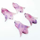28mm jacaranda petal acrylic nodding flower dangle blanks shown on their own