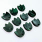12mm green mineral acrylic tulip shape earring blanks toppers shown on their own