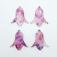 28mm jacaranda petal acrylic nodding flower dangle blanks shown on their own