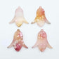 28mm frangipani petal acrylic nodding flower dangle blanks shown on their own