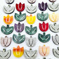 Two-piece tulip acrylic dangle blanks in marble and green mineral acrylic mixed pack, paint filled white on some with remaining unfilled