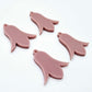 28mm dusty rose acrylic nodding flower dangle blanks shown on their own