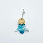 Periwinkle petal acrylic nodding flower dangle blanks assembled on 20mm hoops with leaf cap detail for a layered botanical flower look