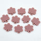 14mm dusty rose pink acrylic flower shape earring blanks toppers shown on their own
