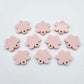 14mm strawberry milkshake pink acrylic flower shape earring blanks toppers shown on their own