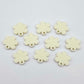 14mm cream acrylic flower shape earring blanks toppers shown on their own