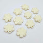 14mm cream acrylic flower shape earring blanks toppers shown on their own