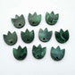 12mm green mineral acrylic tulip shape earring blanks toppers shown on their own