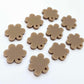 14mm iced coffee brown acrylic flower shape earring blanks toppers shown on their own