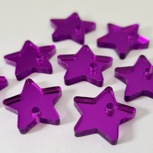 16mm PURPLE MIRROR Acrylic STAR Toppers/Studs