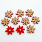 17mm rec acrylic flower stud blanks with engraved centre detail, one pair paint filled light pink and peeled, with additional pieces shown with protective film on