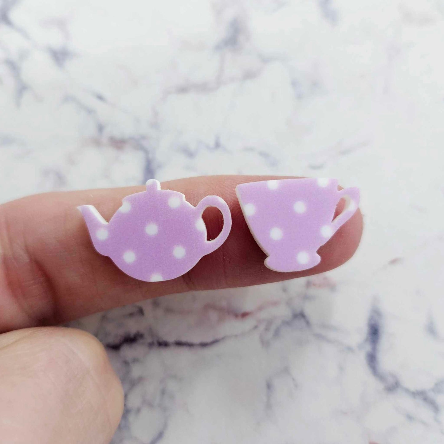 20mm POLKA DOT Acrylic TEAPOT & TEACUP MIXED PACK