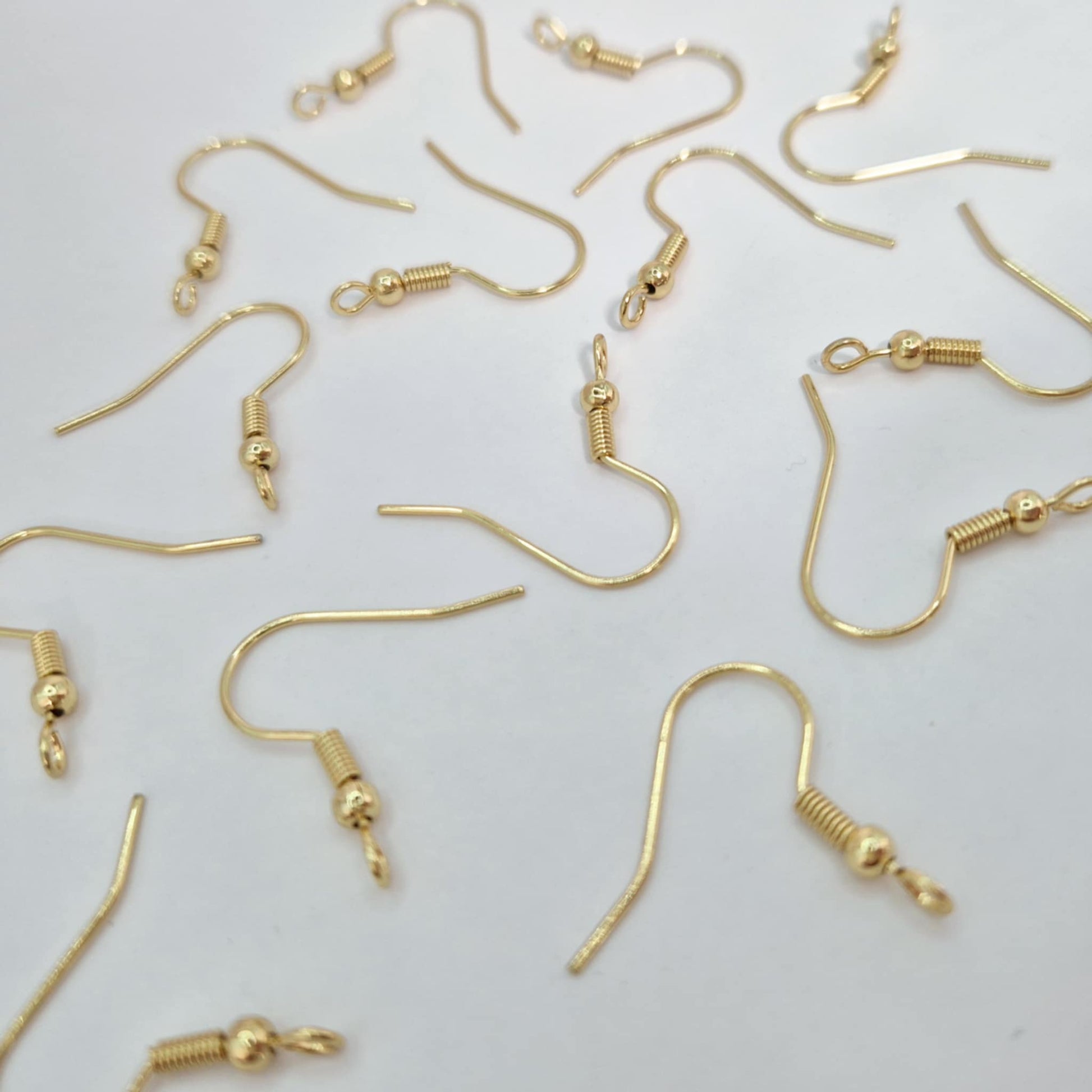 gold plated stainless steel shepherd hooks DIY earring supplies findings forward facing