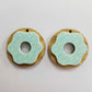 35mm OAK & AQUA SPRINKLE Acrylic DONUTS