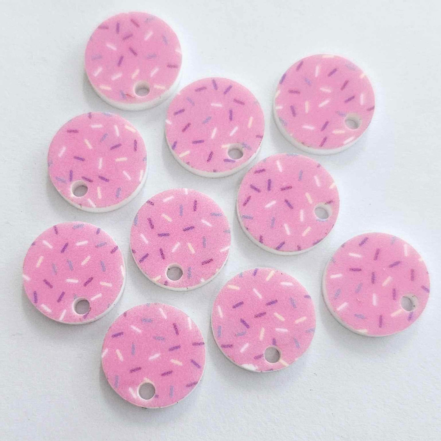 14mm PINK SPRINKLE Acrylic Toppers/Studs