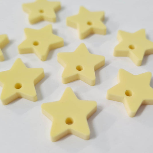 16mm PASTEL YELLOW Acrylic STAR Toppers/Studs