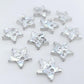 holographic silver glitter star Christmas DIY earring supplies laser cut acrylic toppers studs blanks