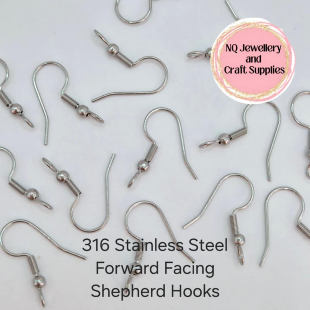 316 Stainless steel forward facing shepherd hooks DIY earring supplies findings