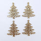 Two pairs of 35mm rose gold glitter Cascade Christmas Tree dangle earring blanks laying flat on a white background