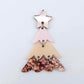 One 40mm three piece Christmas Tree dangle blank assembled with 6mm jump rings and a 16mm star topper, shown as a finished earring component.