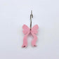One pastel pink bow dangle earring blank assembled on a 20mm hoop