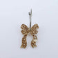 One rose gold glitter bow dangle blank assembled on a 20mm hoop