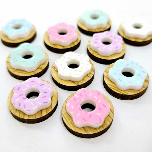 20mm OAK & SPRINKLE Acrylic DONUTS MIXED PACK