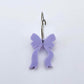 One pastel purple acrylic bow dangle earring blank assembled on a 20mm hoop