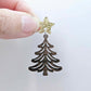 One 14mm gold glitter star topper paired with a walnut Christmas tree dangle to show how it can be used in a festive earring design